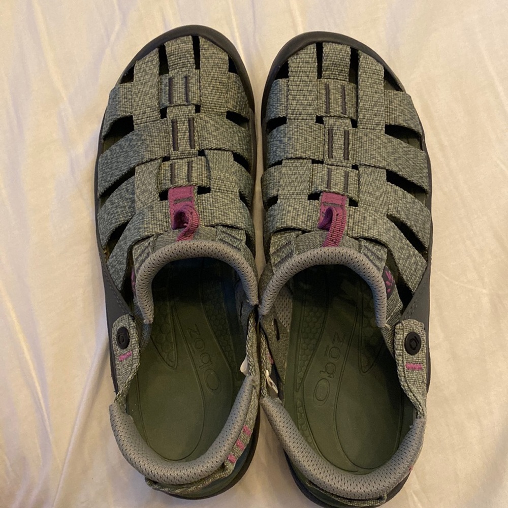 Oboz Campster slingback green sandals womens size 10